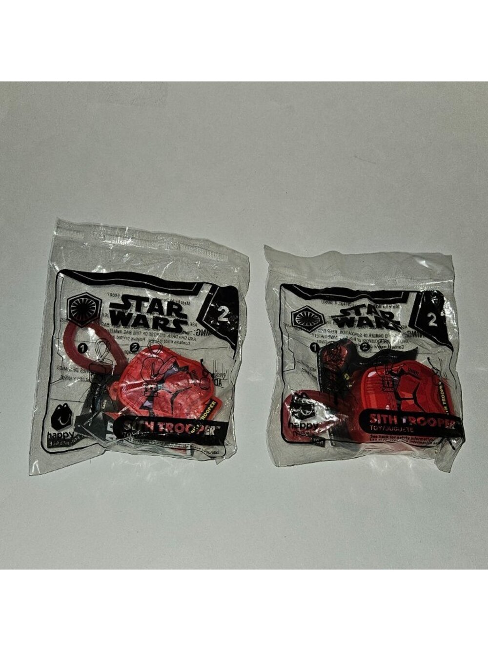 2 Star Wars Sith Trooper Toy Lot DUPLICATES McDonald's Happy Meal 2019 SEALED
